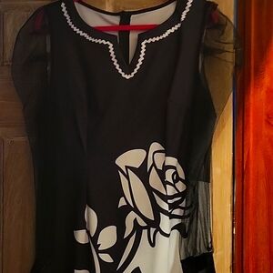 Size 12 black and white dress